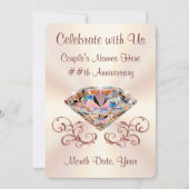 Persoonlijke diamanten bruiloftsuitnodigingen kaart (Voorkant)