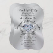 Persoonlijke Diamond 60ste verjaardag uitnodiginge Kaart (Voorkant / Achterkant)