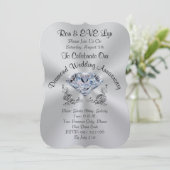 Persoonlijke Diamond 60ste verjaardag uitnodiginge Kaart (Staand voorkant)