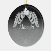 Persoonlijke Diamond Angel Wings Keramisch Ornament (Links)