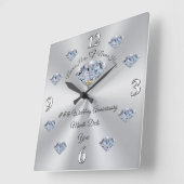 Persoonlijke Diamond Jubileum Clock, CHRISTELIJK Vierkante Klok (Hoek)