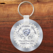 Persoonlijke Diamond Theme Wedding Ideeën, bruilof Sleutelhanger (Voorkant)