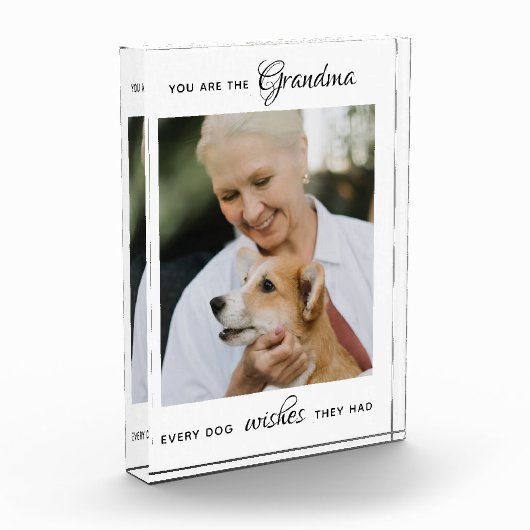Persoonlijke dichter bij de hond Grandma Moederdag Fotoblokken (Links)