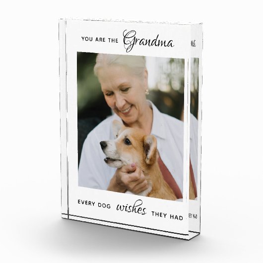 Persoonlijke dichter bij de hond Grandma Moederdag Fotoblokken (Rechts)