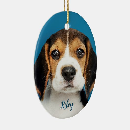 Persoonlijke dichter, hond keramisch ornament (Rechts)