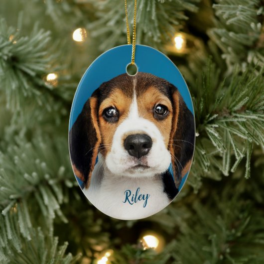 Persoonlijke dichter, hond keramisch ornament (Boom)