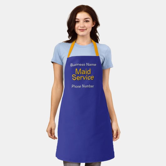 Persoonlijke Dienst Ondernemer Blauw Schort (Gedragen)