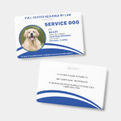 Persoonlijke Diensthond Blue Foto ID Badge (Voor- en achterkant)