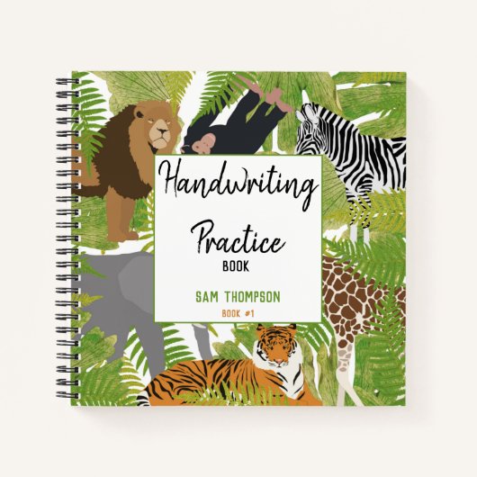 Persoonlijke Dieren Handenschrift Oefening voor Ki Notitieboek (Voorkant)