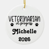 Persoonlijke dierenarts in opleiding keramisch ornament (Voorkant)