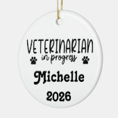Persoonlijke dierenarts in opleiding keramisch ornament (Links)