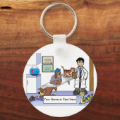 Persoonlijke dierenarts - Mannelijke Cartoon Sleutelhanger (Voorkant)