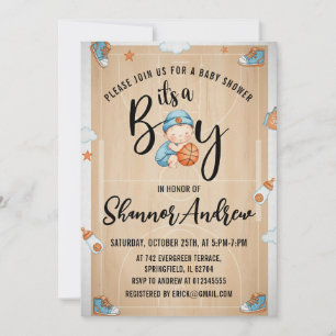 Persoonlijke Digitale Basketbal Sport Baby Shower Kaart