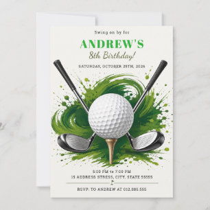 Persoonlijke digitale golf-verjaardag kaart