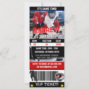 Persoonlijke digitale hockeyticket verjaardag met  kaart