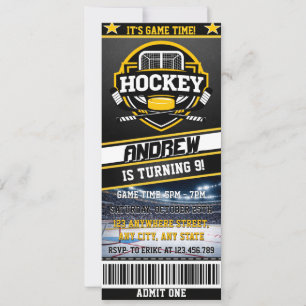 Persoonlijke digitale hockeyticket verjaardag spor kaart