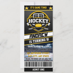 Persoonlijke digitale hockeyticket verjaardag spor kaart