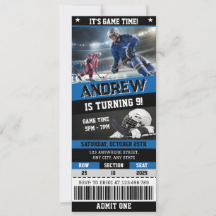 Persoonlijke digitale hockeyticket verjaardagsuitn kaart