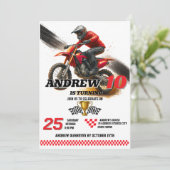 Persoonlijke Digitale Motorcross Verjaardag Kaart (Staand voorkant)