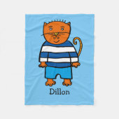 Persoonlijke Dillon de Kat Fleece Deken (Voorkant)