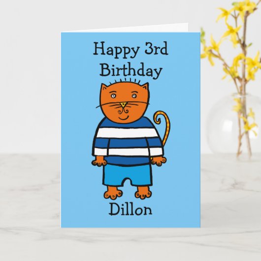 Persoonlijke Dillon de Kat Kaart (Gele Bloem)