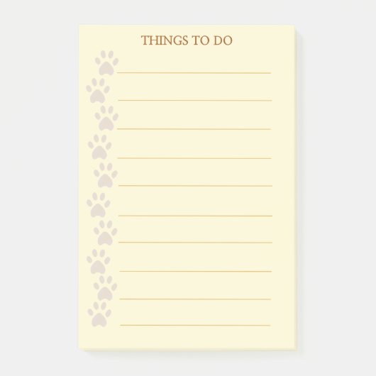 Persoonlijke Dingen Om Te Doen Met Moppige Pootjes Post-it® Notes (Voorkant)