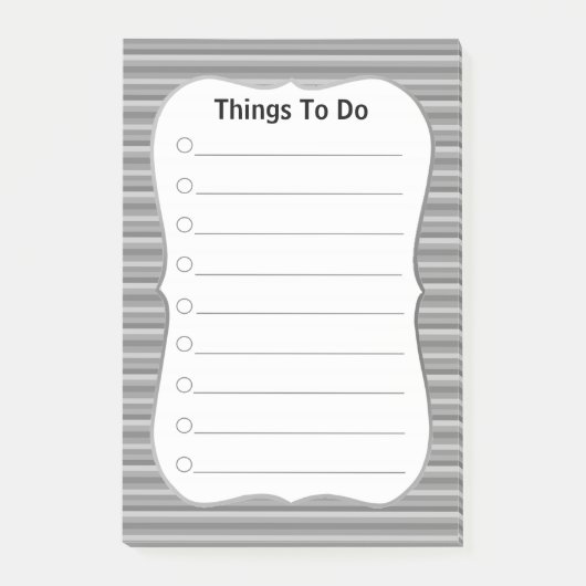 Persoonlijke Dingen om te Doen op Grijze Gestreept Post-it® Notes (Voorkant)
