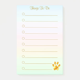 Persoonlijke dingen te doen en gouden poot post-it® notes