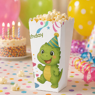 Persoonlijke Dinosaur 5e Verjaardag Popcorn Doos Bedankdoosjes