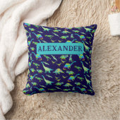 Persoonlijke Dinosaur Blauw Kussen (Deken)
