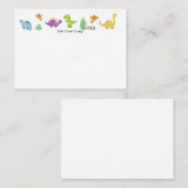 Persoonlijke Dinosaur Kaart met Platte Vorm Notitiekaartje (Voorkant / Achterkant)