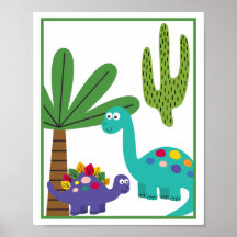 Persoonlijke Dinosaur Kunstprintset voor Kinderen