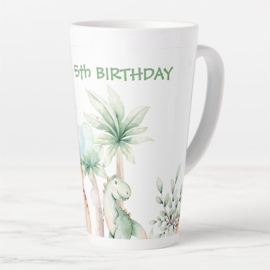 Persoonlijke Dinosaur Latte Mok (Rechterhoek)