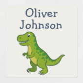 Persoonlijke Dinosaur Naam School Kinderen Labels (Design 1)