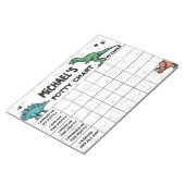 Persoonlijke Dinosaur Potty Grafiek Naam & Taken Notitieblok (Schuin)
