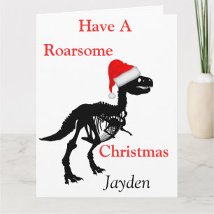 Persoonlijke Dinosaur roarsome kerstkaart Kaart