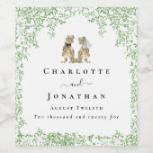 Persoonlijke Dinosauriër Bruid & Bruidegom Huwelij Wijn Etiket (Enkel label)