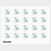 Persoonlijke Dinosaurus Baby Shower  Vierkante Sticker (Vel)