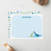 Persoonlijke dinosaurus - Hartelijk dank Notitiekaartje (Voorkant / Achterkant in situ)