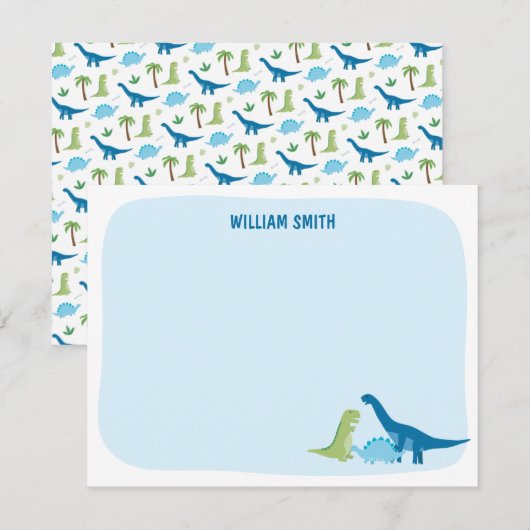 Persoonlijke dinosaurus - Hartelijk dank Notitiekaartje (Voorkant / Achterkant)