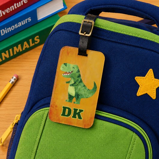 Persoonlijke dinosaurus ID-school Bagagelabel