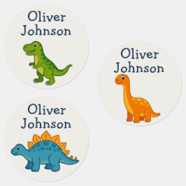 Persoonlijke dinosaurus kindernaam school labels