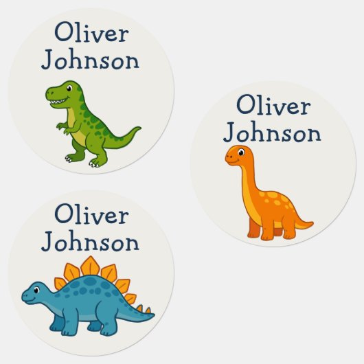 Persoonlijke dinosaurus kindernaam school labels (Groep)