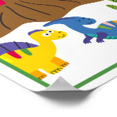 Persoonlijke Dinosaurus Kunstprintset voor Kindere Poster (Hoek)
