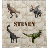 Persoonlijke dinosaurus marmeren kind douchegordijn (Voorkant)