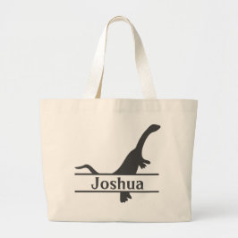 Persoonlijke dinosaurus naam boodschappentas grote tote bag