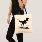Persoonlijke dinosaurus naam boodschappentas tote bag (Voorkant (product))