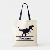 Persoonlijke dinosaurus naam boodschappentas tote bag (Achterkant)