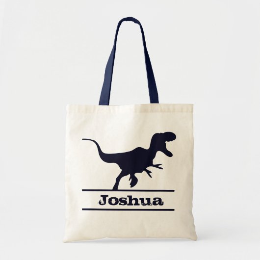 Persoonlijke dinosaurus naam boodschappentas tote bag (Voorkant)