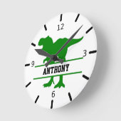 Persoonlijke dinosaurus ronde klok (Hoek)